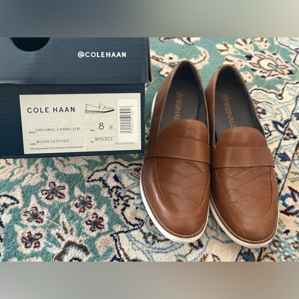 Cole Haan Tan Leather Slip-On Shoes